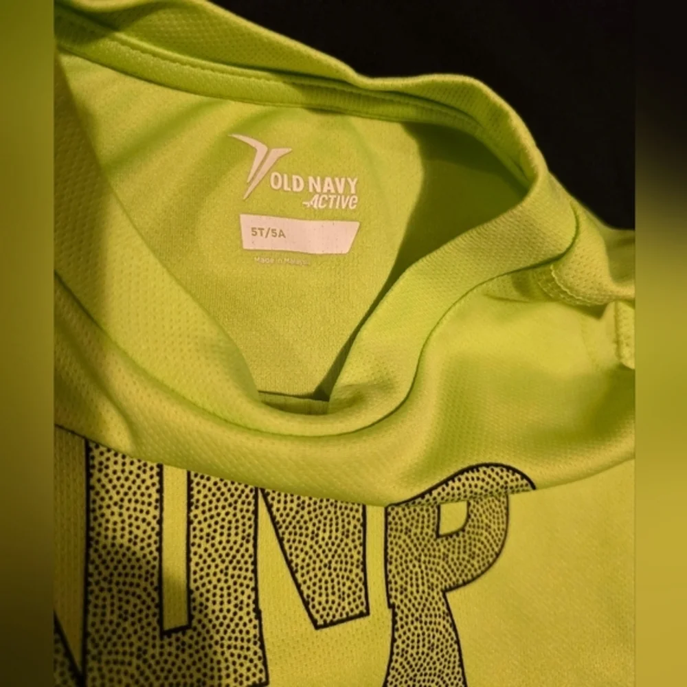 Old Navy Boy's Kind of a Big Deal Active Tank‎ top Neon Green Size 5T